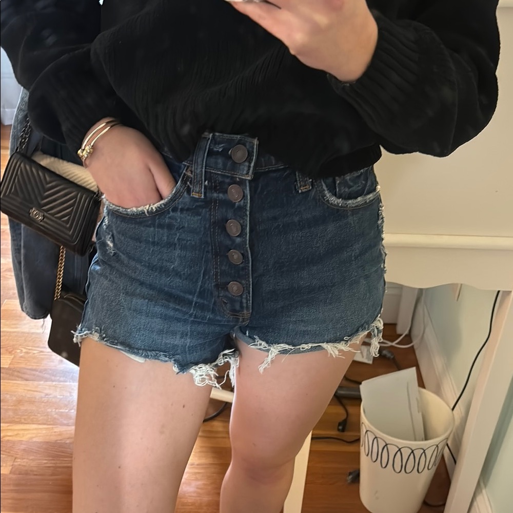 A&F High Rise Jean Mom Short